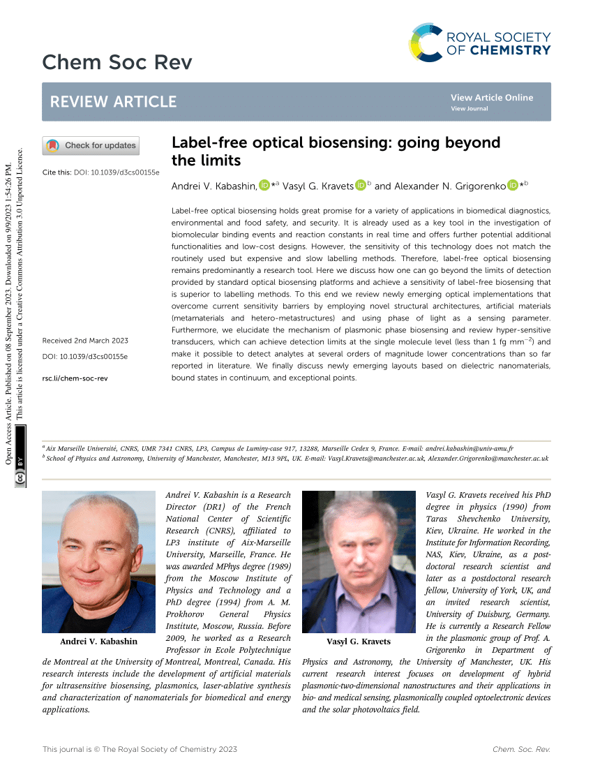 (PDF) Label-free optical biosensing: going beyond the limits