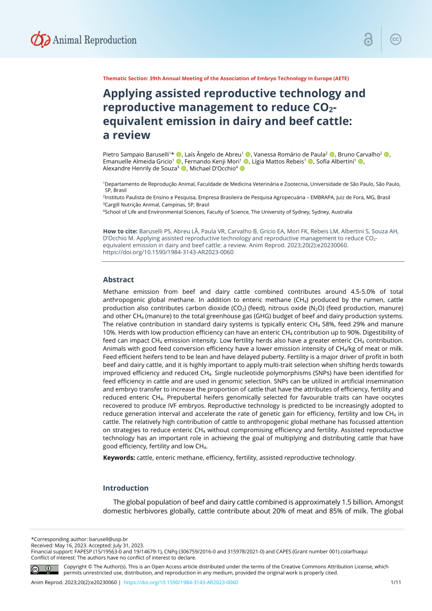 Pdf Applying Assisted Reproductive Technology And Reproductive Management To Reduce Co2 2375