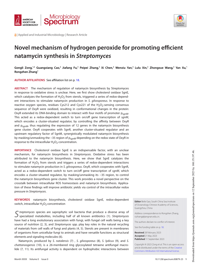 PDF Novel mechanism of hydrogen peroxide for promoting efficient  