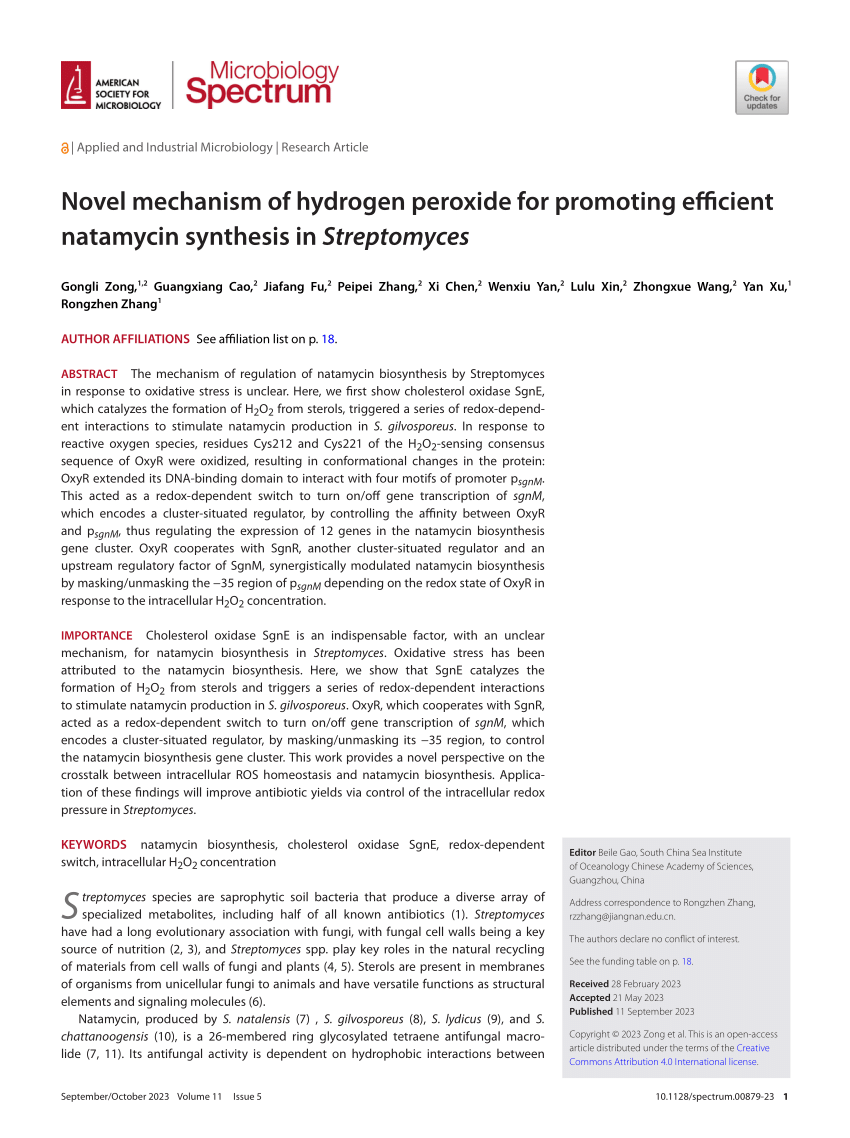 PDF Novel mechanism of hydrogen peroxide for promoting efficient  