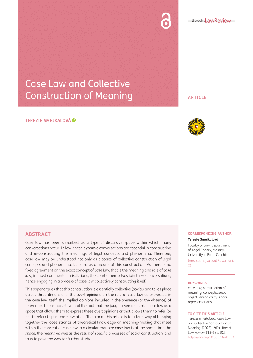 PDF Case Law and Collective Construction of Meaning