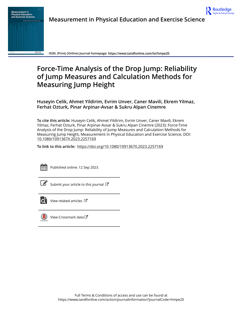 PDF) Relationship between jump height and rate of braking force