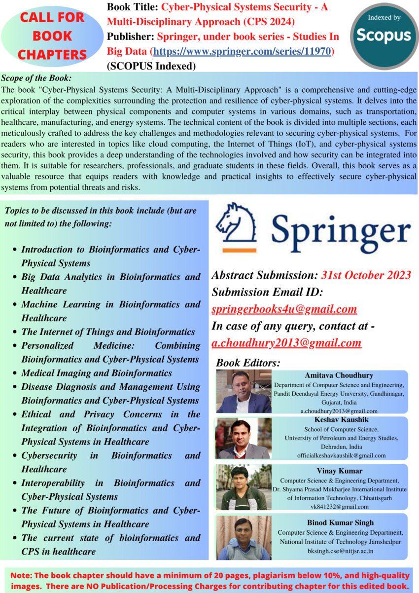 (PDF) Call for Book Chapters CPS2024 (Springer)