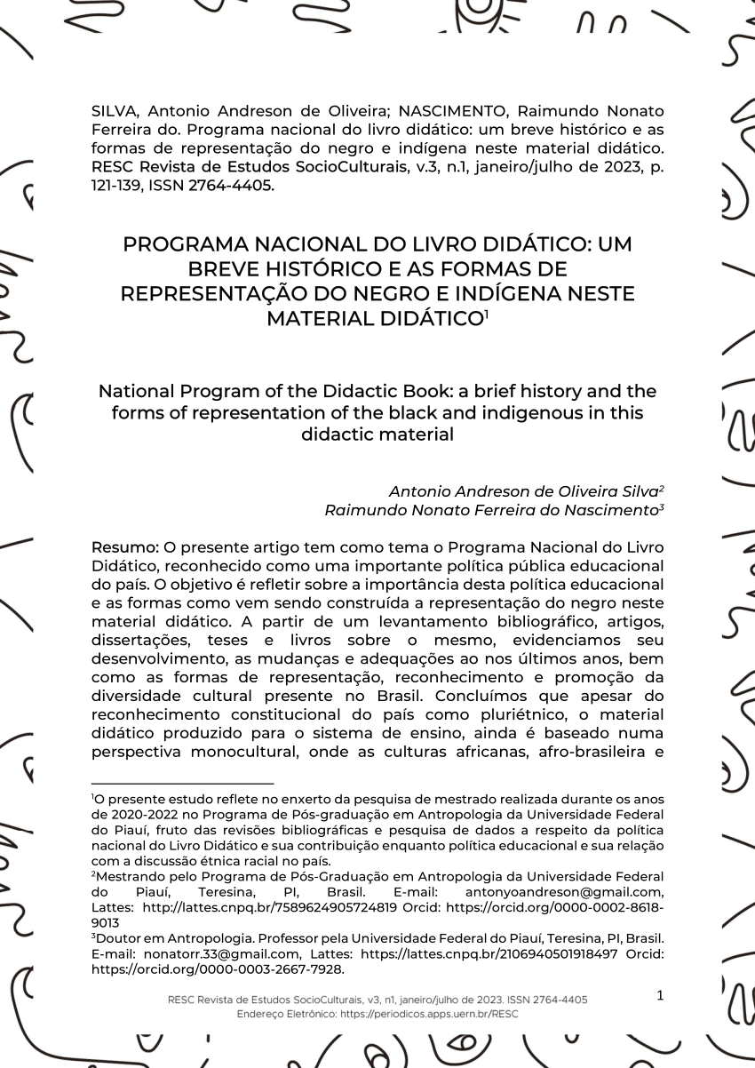 Pdf Programa Nacional Do Livro DidÁtico Um Breve HistÓrico E As Formas De RepresentaÇÃo Do 