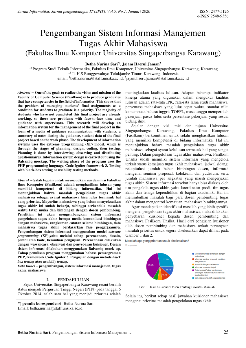 Pdf Pengembangan Sistem Informasi Manajemen Tugas Akhir Mahasiswa Fakultas Ilmu Komputer 5971