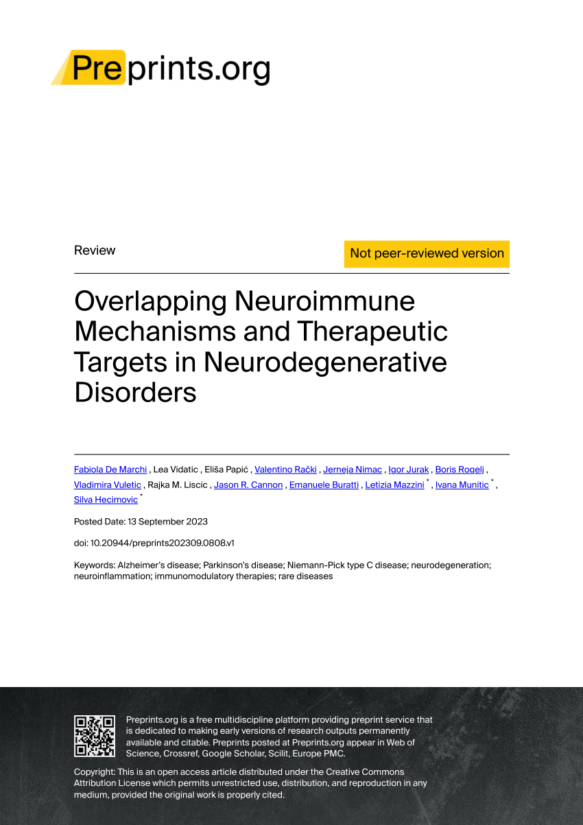 Molecular mechanism(s) of neurodegeneration in Niemann-Pick type C disease  - Ruđer Bošković Institute