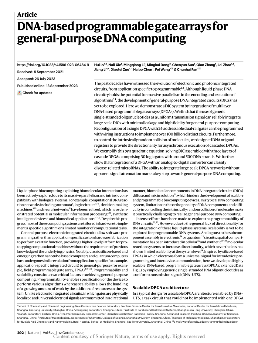 dna computing research paper