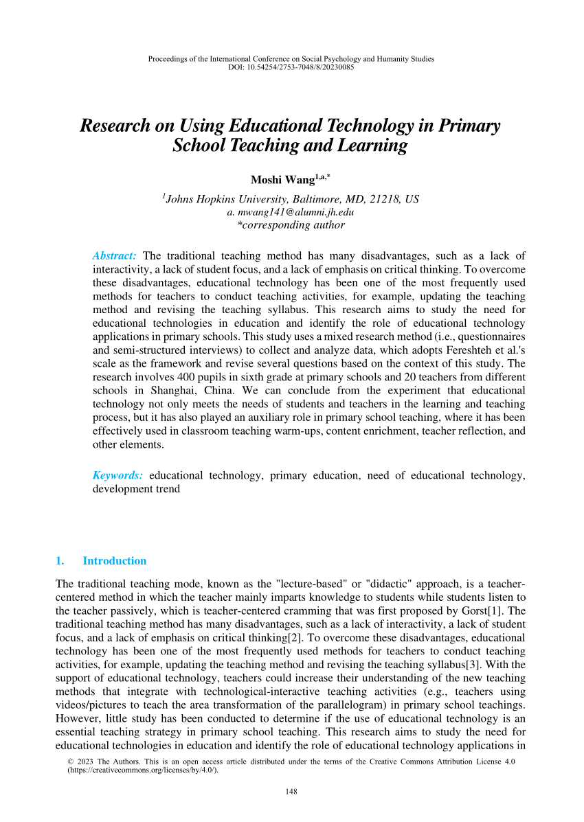 research study about educational technology