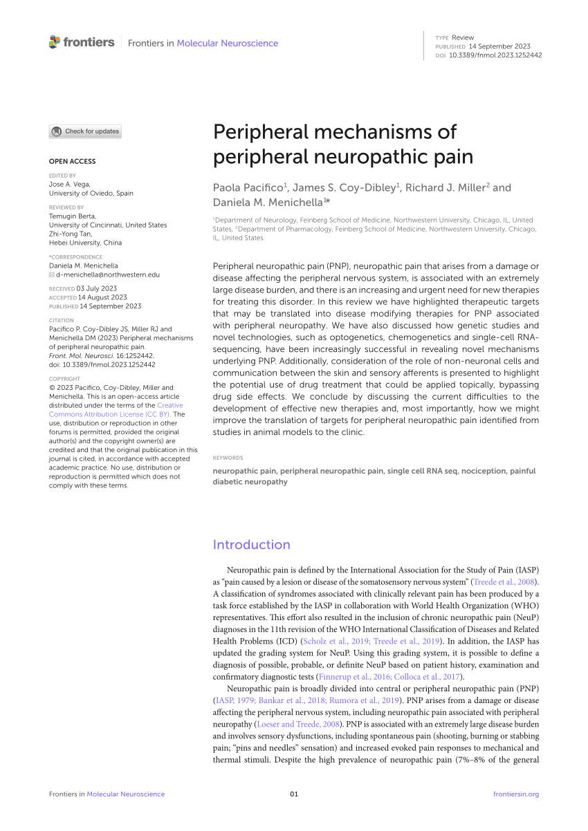 PDF) Peripheral mechanisms of peripheral neuropathic pain