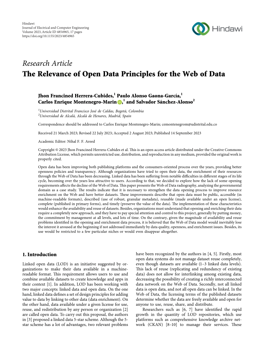 PDF) The Relevance of Open Data Principles for the Web of Data