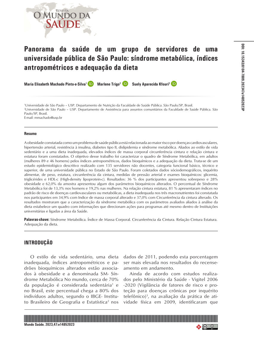 SciELO - Brasil - Efeito do exercício físico nos fatores de risco de  doenças crônicas em mulheres obesas Efeito do exercício físico nos fatores  de risco de doenças crônicas em mulheres obesas