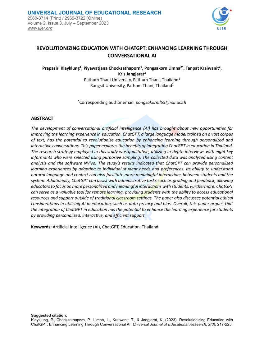 Opinion Paper: “So what if ChatGPT wrote it?” Multidisciplinary  perspectives on opportunities, challenges and implications of generative  conversational AI for research, practice and policy - ScienceDirect