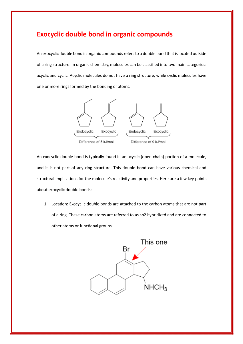 (PDF) Exocyclic double bond in organic compounds