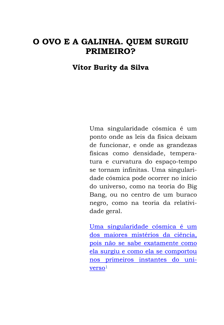 Uma teoria da evolução das galinhas