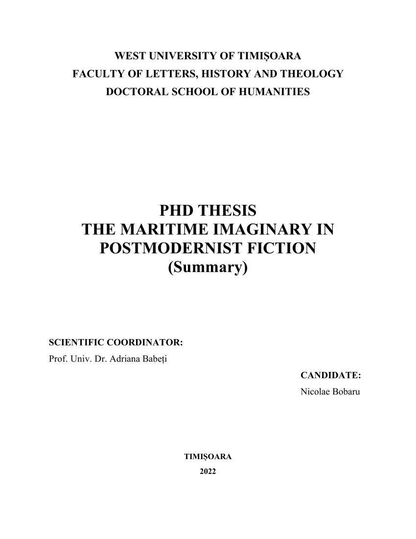 PDF) THE MARITIME IMAGINARY IN POSTMODERNIST FICTION photo