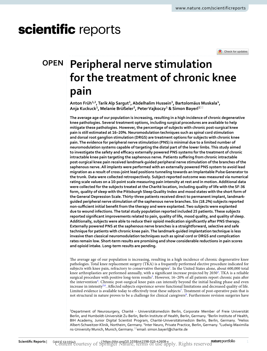 Stimwave, Peripheral Nerve Stimulation for Chronic Pain — Advanced