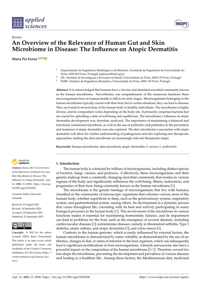 PDF) An Overview of the Relevance of Human Gut and Skin Microbiome 