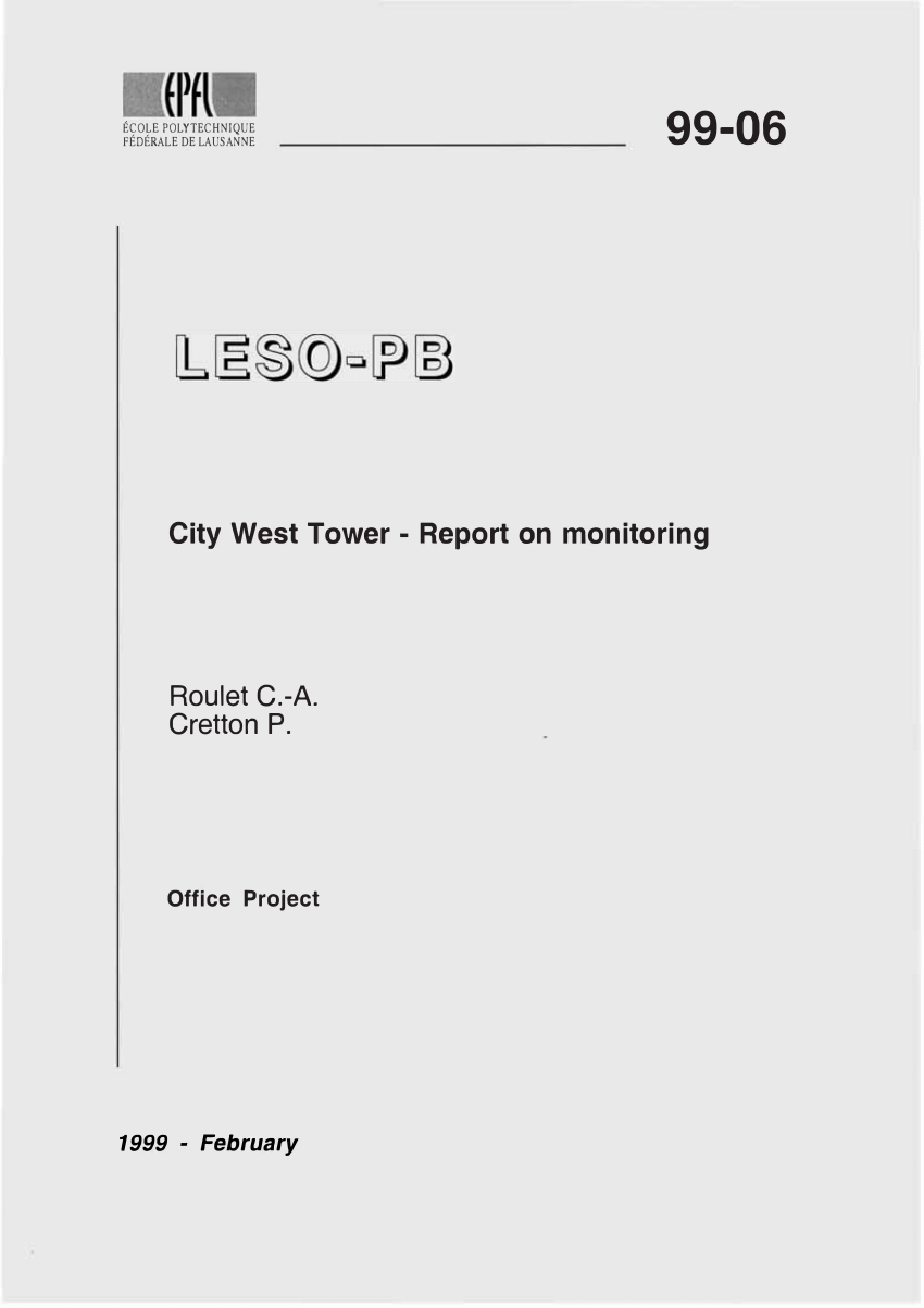 Pdf Leso Building Report On Monitoring