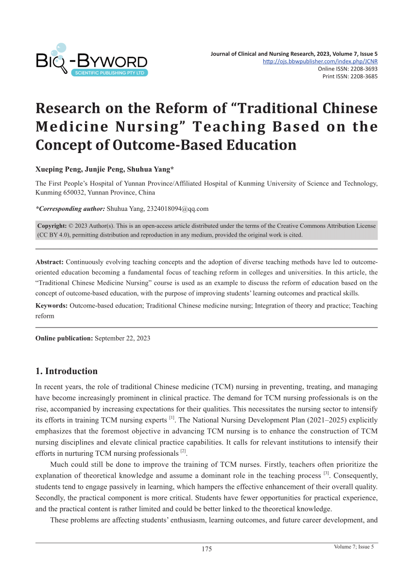 chinese nursing research a quarterly journal