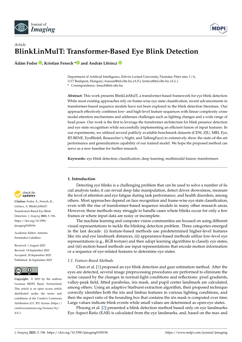 PDF) BlinkLinMulT: Transformer-Based Eye Blink Detection