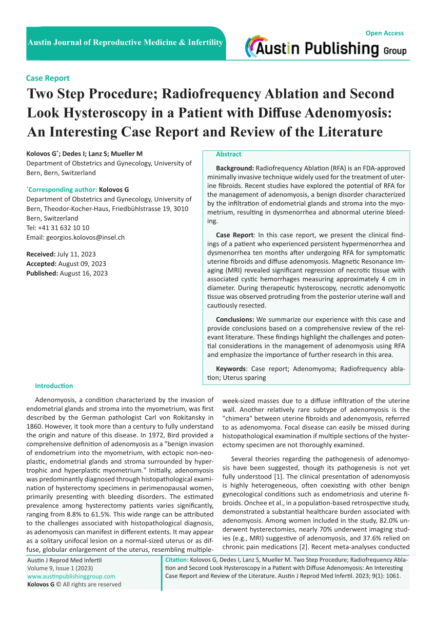 Hemoperitoneum caused by bleeding of adenomyosis: a case report