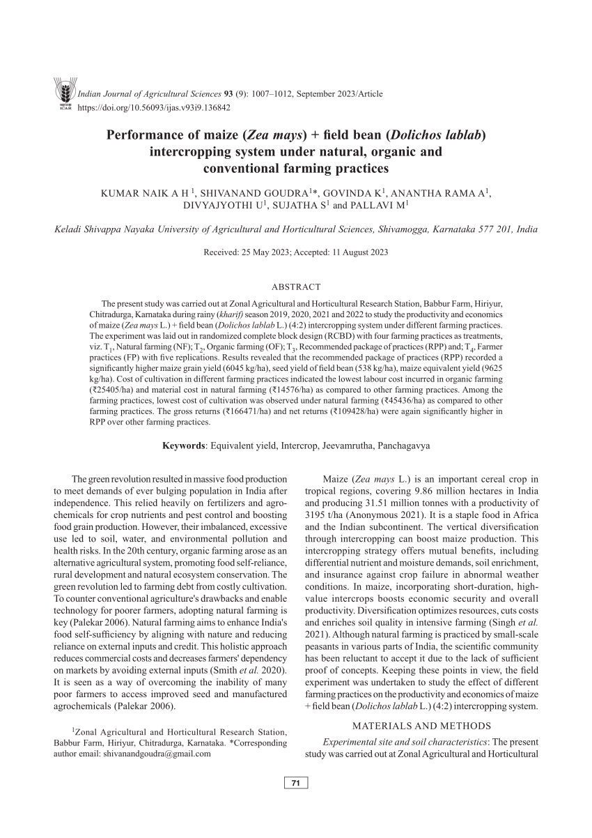 (PDF) Performance of maize (Zea mays) + field bean (Dolichos lablab ...