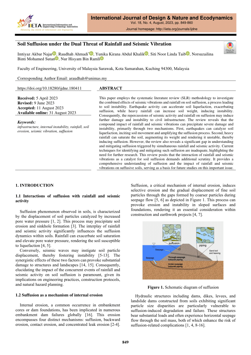 PDF) Soil Suffusion under the Dual Threat of Rainfall and Seismic Vibration