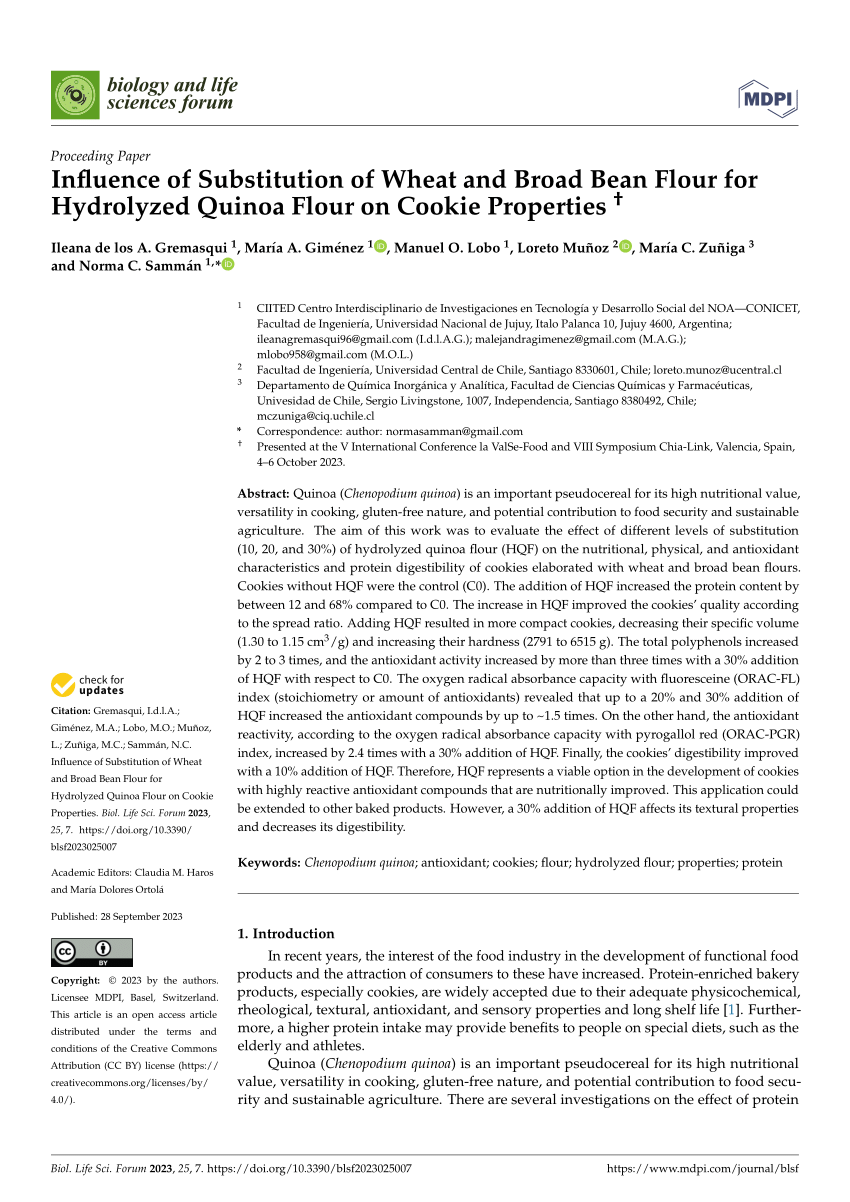 (PDF) Influence of Substitution of Wheat and Broad Bean Flour for