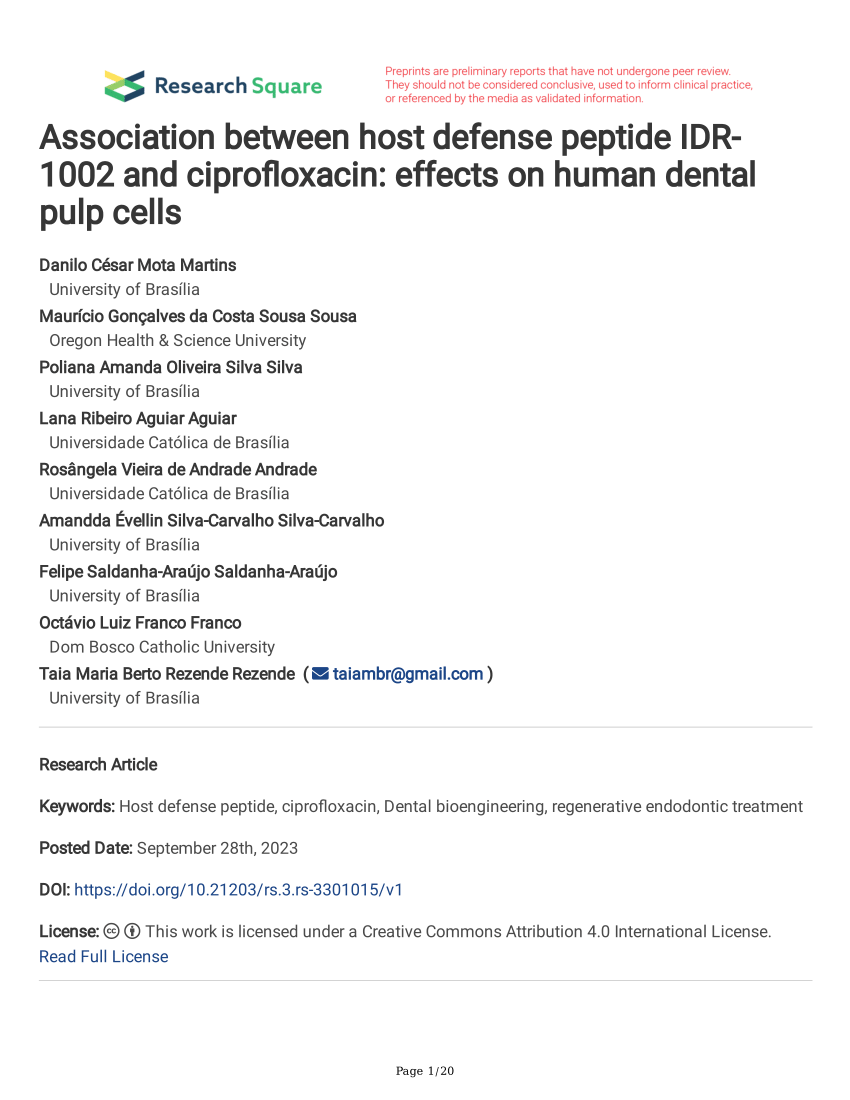 Host defense peptides combined with MTA extract increase the