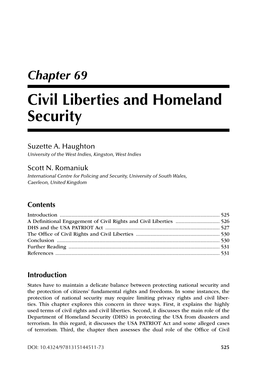 Pdf Civil Liberties And Homeland Security 8848