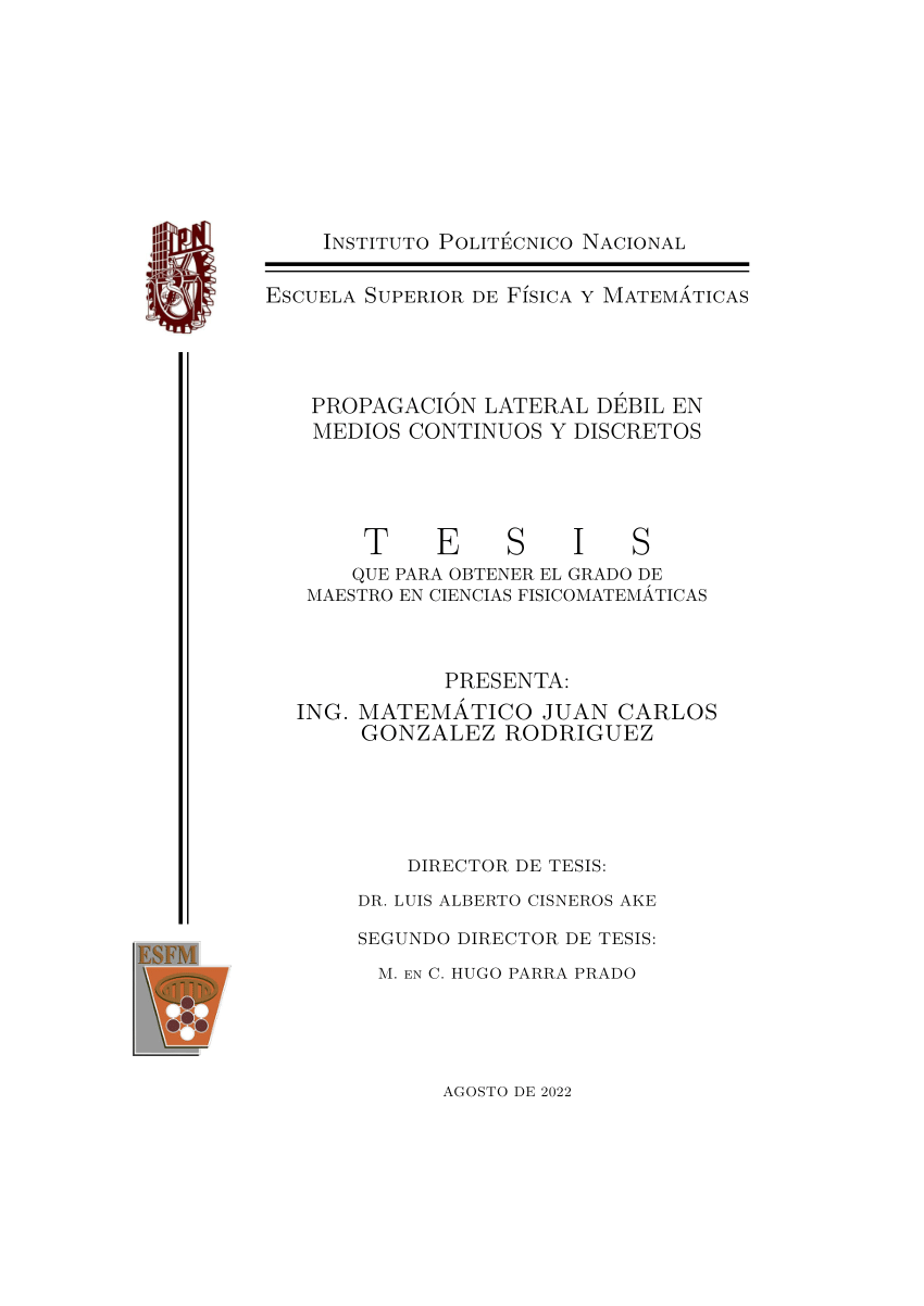 (PDF) PROPAGACIÓN LATERAL DÉBIL EN MEDIOS CONTINUOS Y DISCRETOS