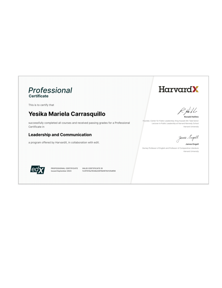 (PDF) HarvardX Professional Certificate Leadership and Communication