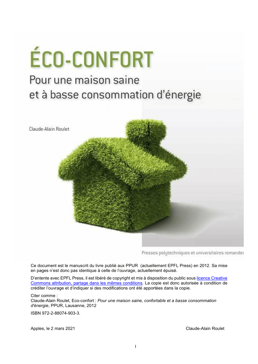 PDF) Eco-confort : Pour une maison saine, confortable et a basse  consommation d'énergie