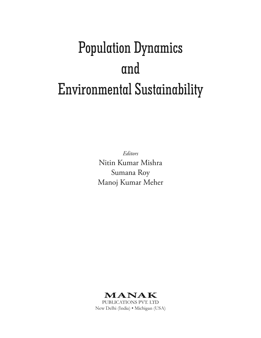 Pdf Population Dynamics Andenvironmental Sustainability 3324