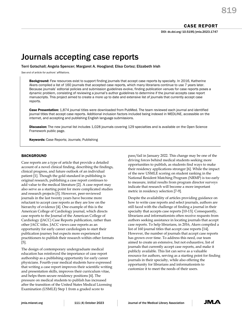 PDF Journals Accepting Case Reports   Largepreview 