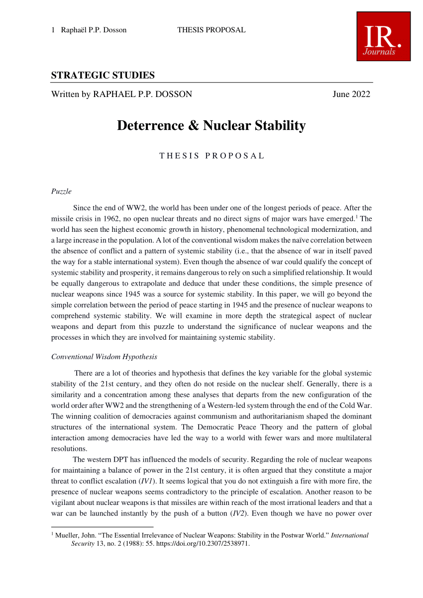 PDF PROPOSAL Deterrence Nuclear Stability