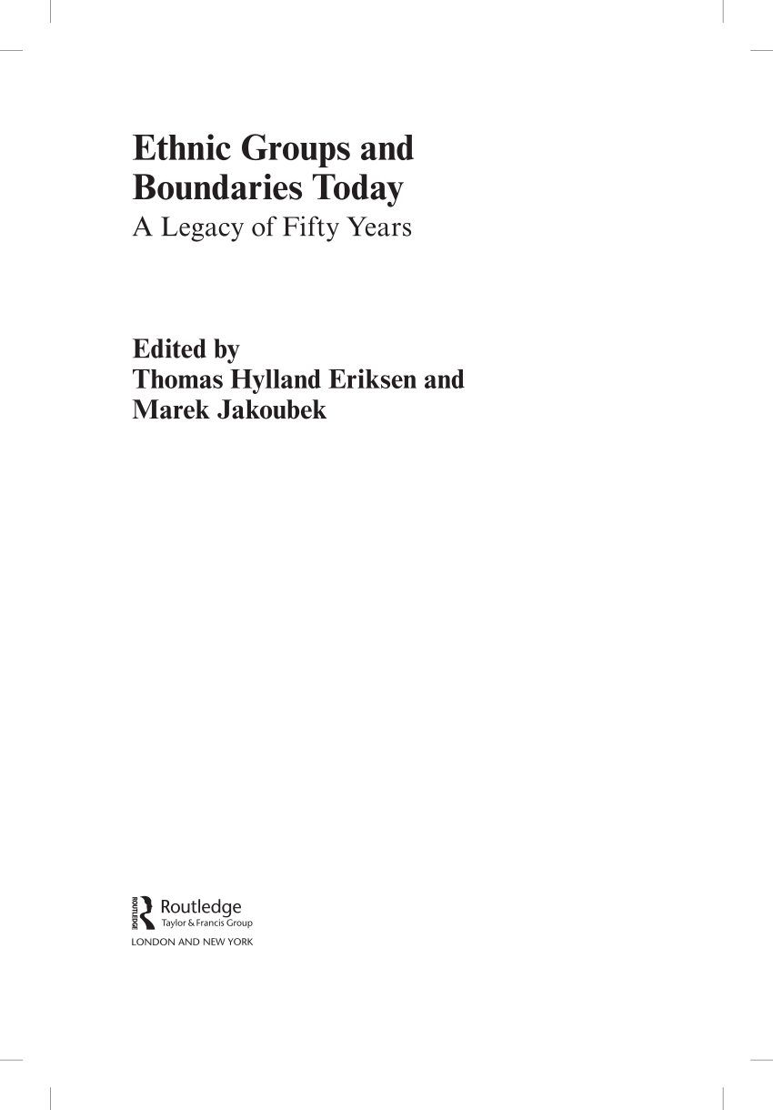 PDF) Ethnicity: From Boundaries to Frontiers