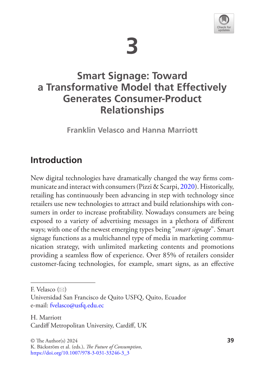 PDF) Smart Signage: Toward a Transformative Model that Effectively  Generates Consumer-Product Relationships