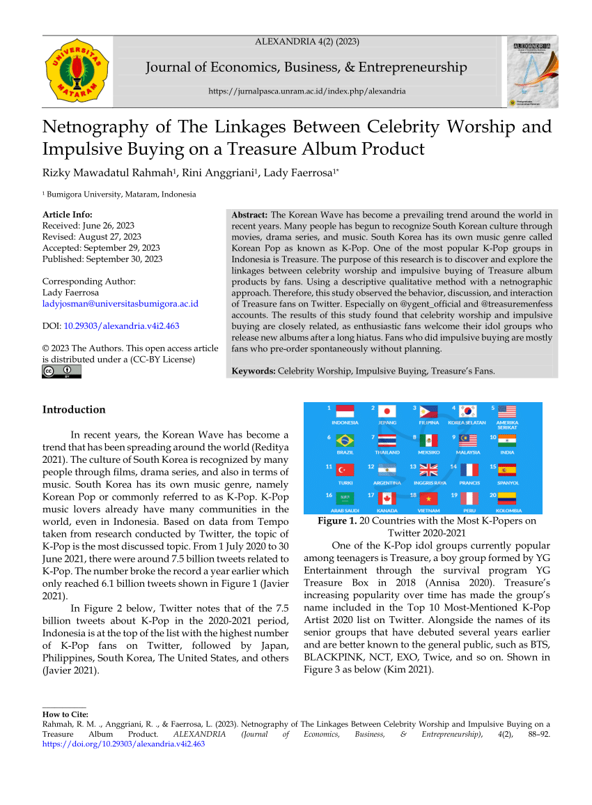 Pdf Netnography Of The Linkages Between Celebrity Worship And Impulsive Buying On A Treasure