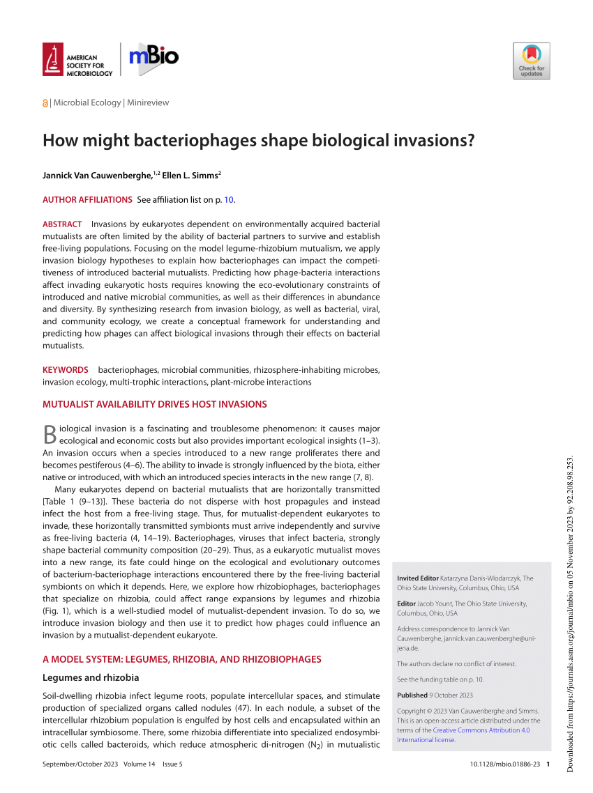 PDF) How might bacteriophages shape biological invasions?