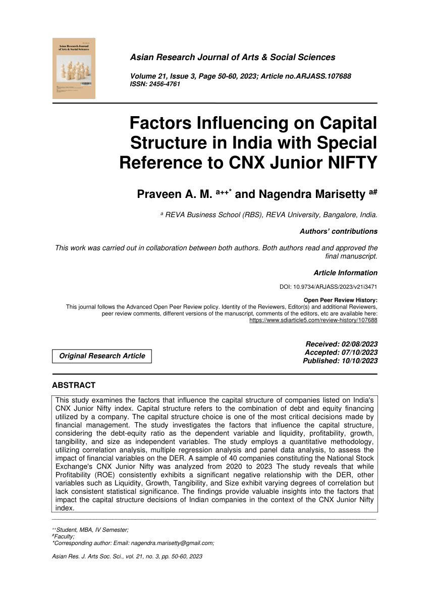 research paper on capital structure in india
