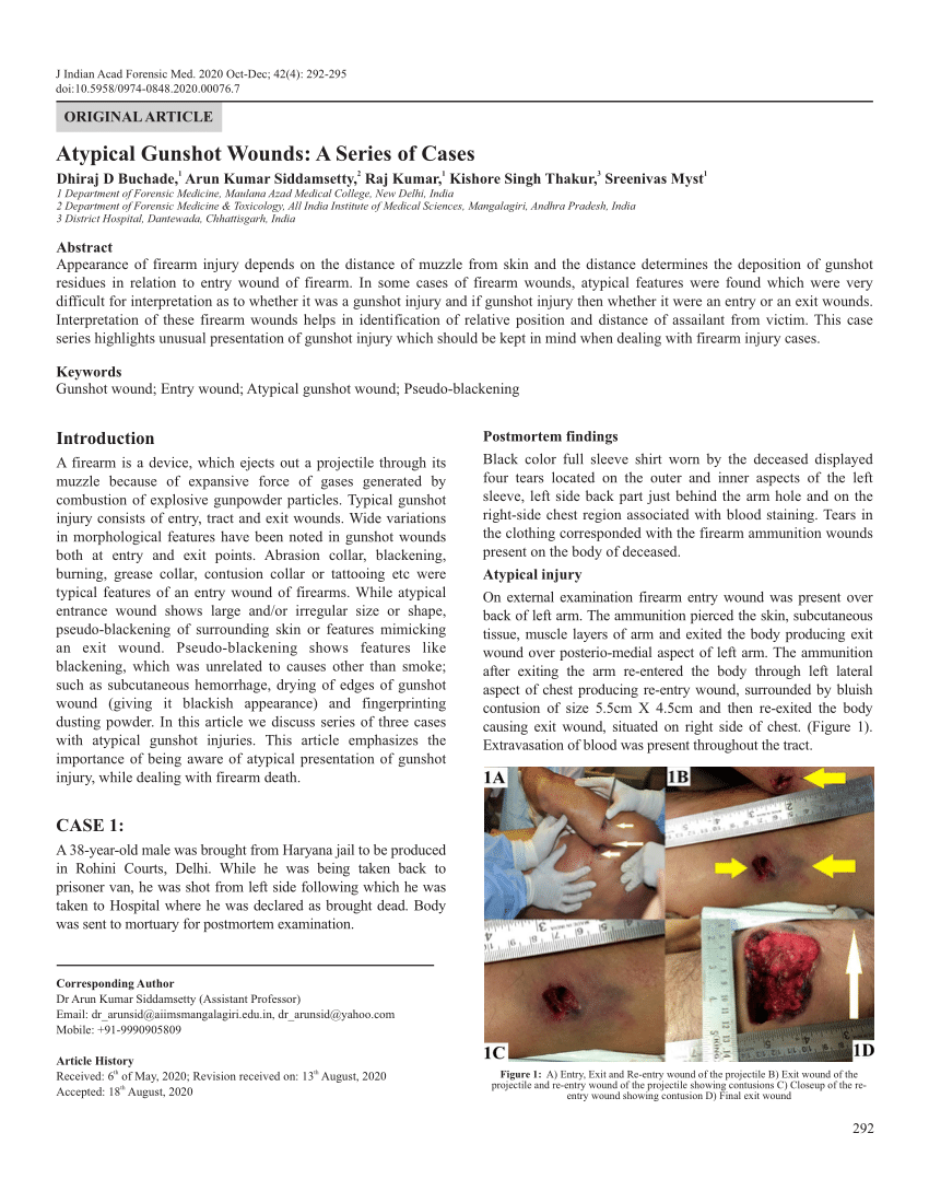 (PDF) Atypical Gunshot Wounds: A Series of Cases