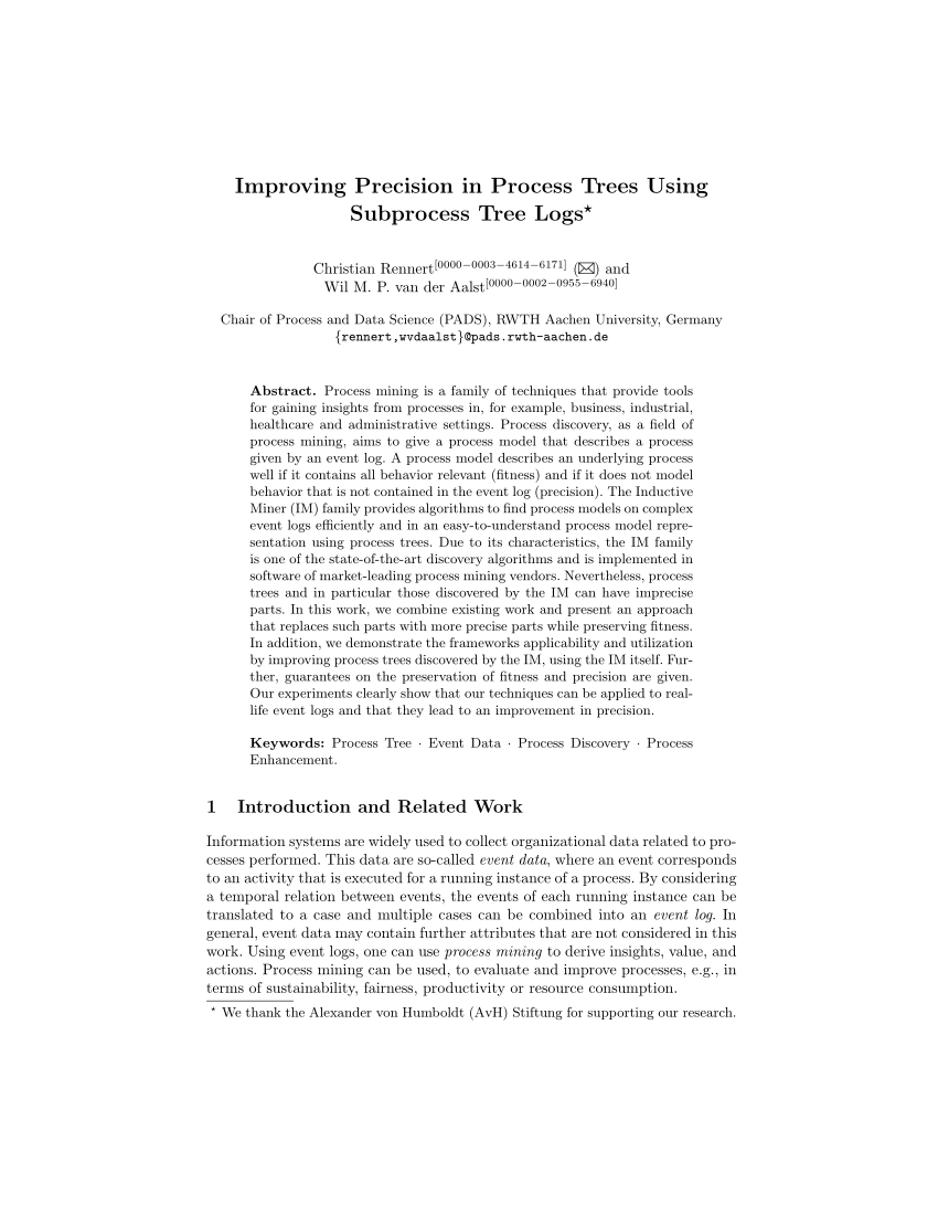 pdf-improving-precision-in-process-trees-using-subprocess-tree-logs