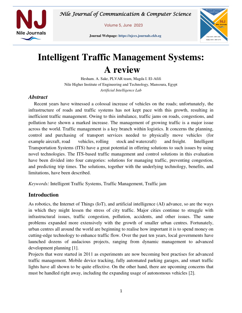 literature review on traffic management