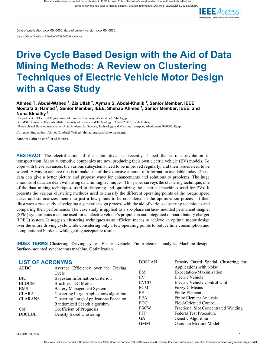 (PDF) Drive Cycle Based Design with the Aid of Data Mining Methods A