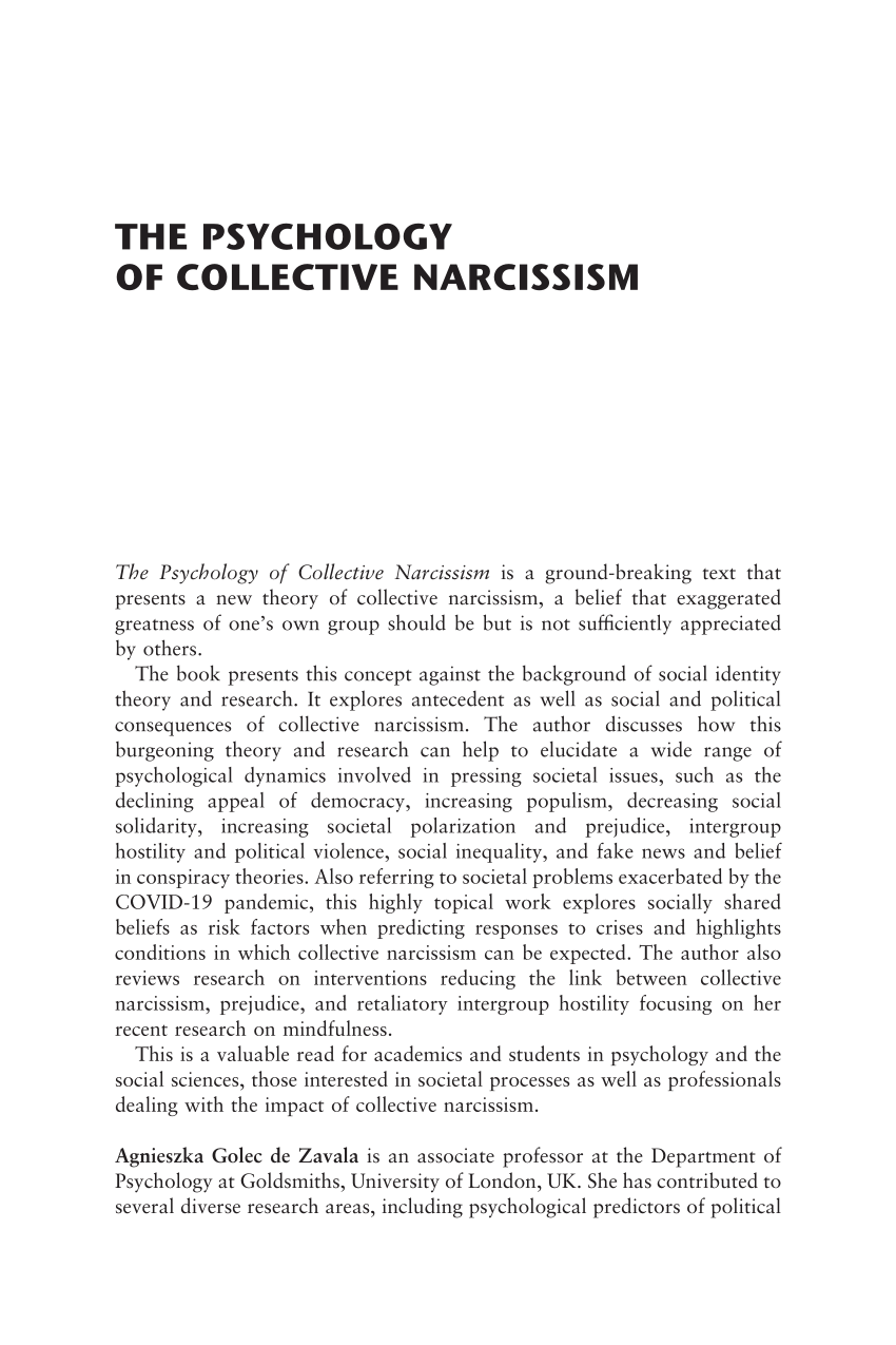 I am the chosen one: Narcissism in the backdrop of self‐determination  theory - Sedikides - 2019 - Journal of Personality - Wiley Online Library