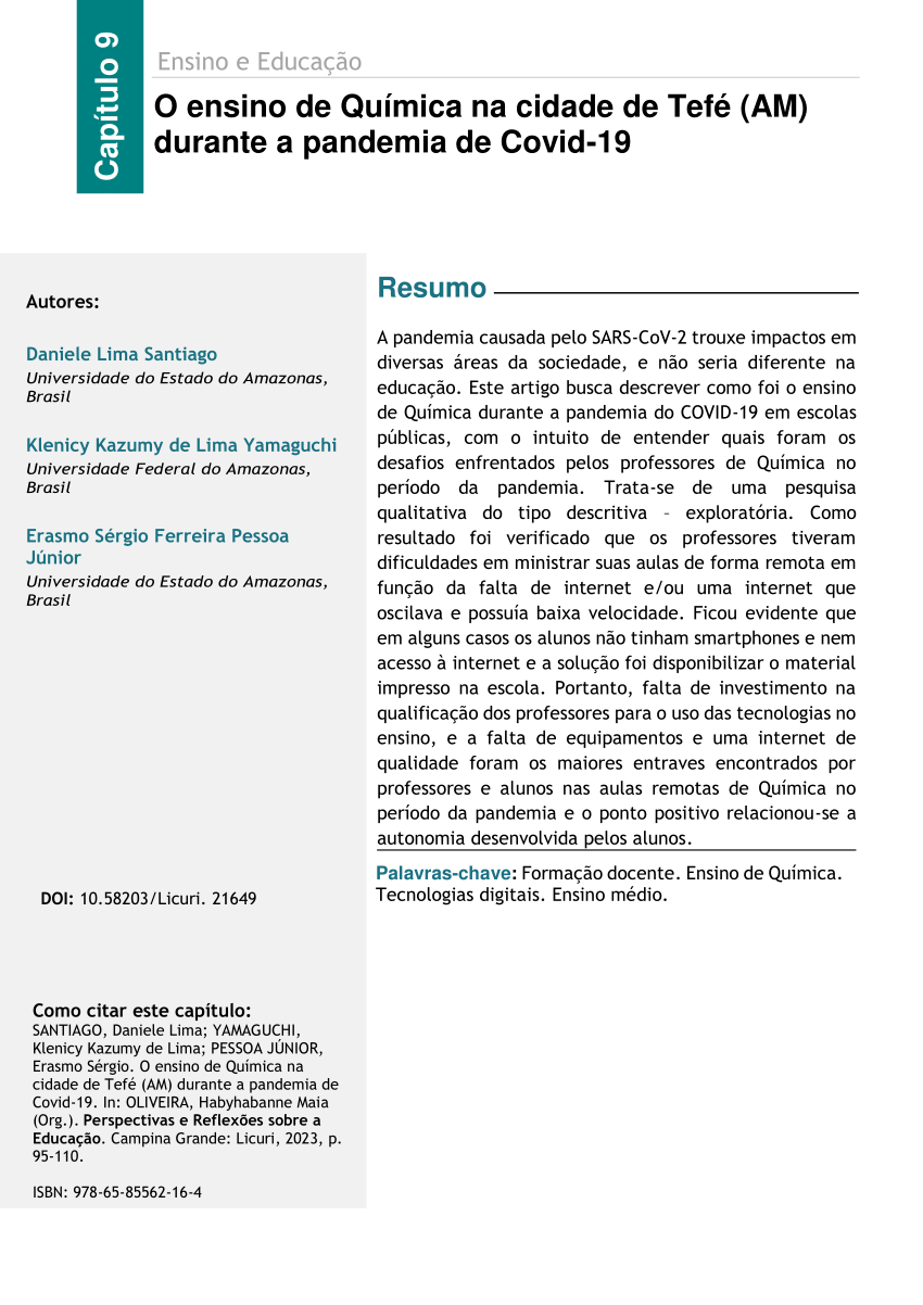 PDF) Avaliação do uso da educação a distância e do ensino remoto no ensino  médio nos Institutos Federais da região sudeste antes e durante a pandemia  por Covid-19