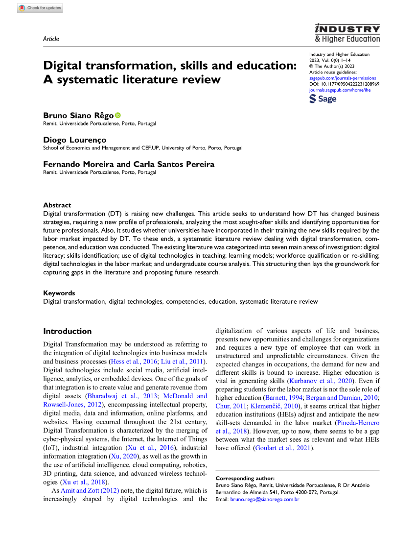 the shape of digital transformation a systematic literature review