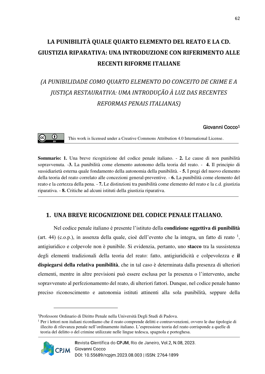 PRINCIPIO DI COLPEVOLEZZA NEL DIRITTO PENALE - LEZIONE DIRITTO PENALE 6 