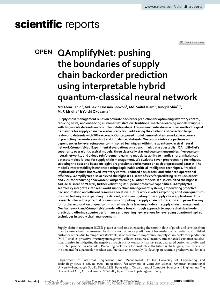 PDF) QAmplifyNet: pushing the boundaries of supply chain backorder ...